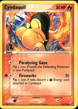 Cyndaquil 54/115 Common EX Unseen Forces Pokemon - Image 1