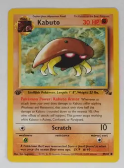Kabuto 50/62 1st Edition Fossil Regular Pokemon TCG - Image 1