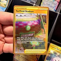 Pokemon Turffield Stadium 234/203 SWSH07 Evolving Skies Secret Rare Holo Trainer - Image 1