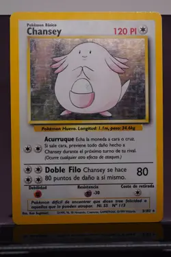 SPANISH 1999 WOTC Pokemon CHANSEY HOLO BASE SET 3/102! RARE SPANISH - Image 2