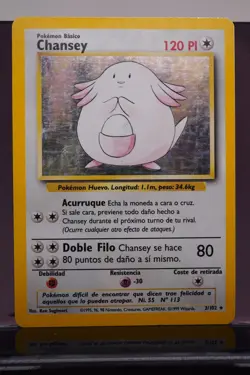 SPANISH 1999 WOTC Pokemon CHANSEY HOLO BASE SET 3/102! RARE SPANISH - Image 3