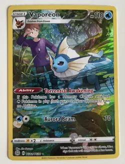 Vaporeon TG02/TG30 Pokemon TCG Brilliant Stars Trainer Gallery Holo LP - Image 1