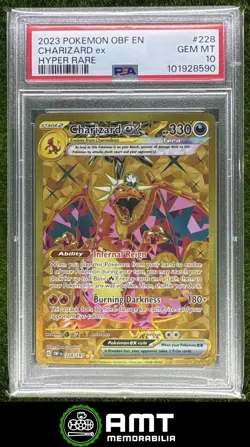 Charizard ex PSA 10 2023 Pokemon SV Obsidian Flames OBF EN Hyper Rare 228/197 90 - Image 1
