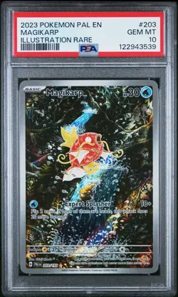 2023 POKEMON PAL EN-PALDEA EVOLVED ILLUSTRATION RARE #203 MAGIKARP PSA 10 - Image 1