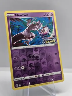 Mewtwo Reverse Foil Pokemon Sword & Shield Brilliant Stars #056 - Image 1