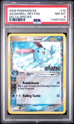 2005 POKEMON EX DELTA SPECIES AZUMARILL #19 REVERSE PSA 8 NM #114857832 - Image 1