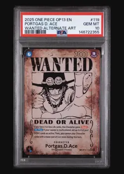 Portgas.D.Ace (119) (Wanted Poster) OP13-119 Carrying On His Will Foil - PSA 10 - Image 2