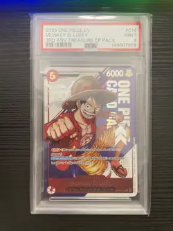 One Piece Monkey D. Luffy 3rd Anniversary Treasure Campaign ST21 014 PSA 9 Mint - Image 1