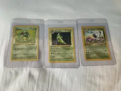 Pokemon Base Set 1st Edition Caterpie Metapod Butterfree Evolution Lot WOTC - Image 1
