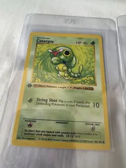 Pokemon Base Set 1st Edition Caterpie Metapod Butterfree Evolution Lot WOTC - Image 2