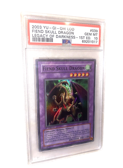 2003 YU-GI-OH! LOD-LEGACY OF DARKNESS 1ST ED #039 FIEND SKULL DRAGON PSA 10 - Image 1