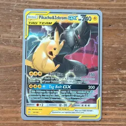 Pokemon Pikachu & Zekrom GX TAG TEAM Card 33/181 World Championship 2019 - Image 1
