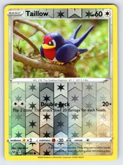 Taillow 133/185 2020 Vivid Voltage Pokemon Card TCG Yuka Morii Reverse Holo - Nm - Image 1