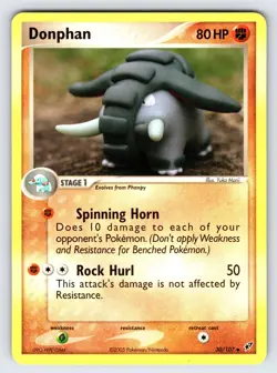 Donphan 30/107 2005 EX Deoxys Pokemon Card Nintendo Yuka Morii Uncommon - Mp - Image 1