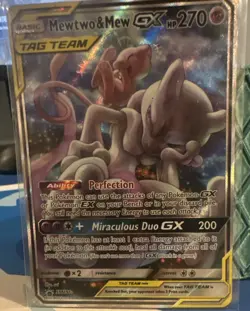 Pokemon Mewtwo & Mew GX SM191 TAG TEAM Promo Holo Card Psychic 270HP Basic - Image 1