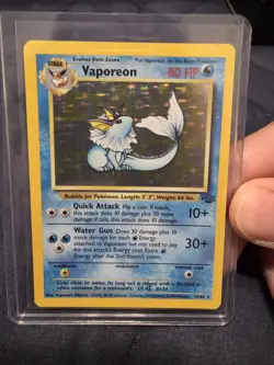 Pokemon TCG Vaporeon Jungle Holo Card 12/64 Unlimited Rare NM - Image 1