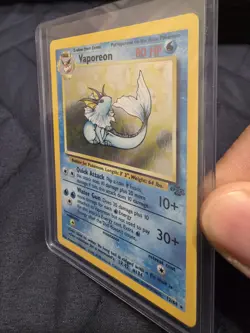 Pokemon TCG Vaporeon Jungle Holo Card 12/64 Unlimited Rare NM - Image 2
