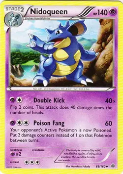Nidoqueen 68/160 - Uncommon Pokemon XY Primal Clash Card - Image 1