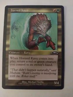 MTG Magic The Gathering Card horned Kavu Creature Kavu Red Green Planeshift 2001 - Image 1