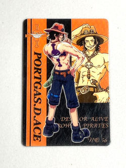 Portgas D Ace - No.56 - One Piece Gummy Plastic Vintage Card Japanese - Image 1