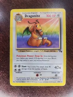 Dragonite Fossil Non Holo Pokemon Card WOTC - Image 1