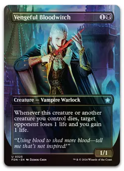 Vengeful Bloodwitch (Borderless) #325 (Foil) (NM) Foundations FDN Magic MTG - Image 1