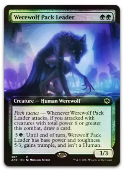 Werewolf Pack Leader (Extended Art) #387 (Foil) NM Forgotten Realms Magic MTG - Image 1