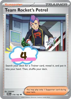 4x Team Rocket's Petrel - 176/182 - Destined Rivals - Pokemon TCG - NM - Image 1