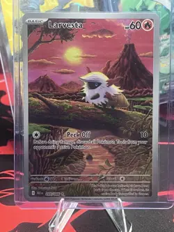 Pokemon TCG Larvesta Black Bolt Full Art Illustration Card IR 99/086 - Image 1