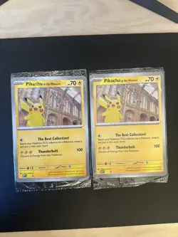 x2 Pokemon TCG Pikachu At The Museum Jumbo Promo Cards - Image 1