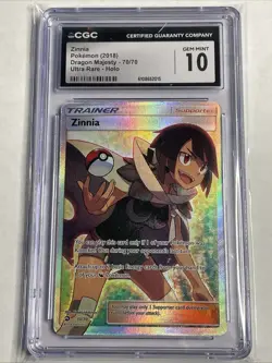 Pokemon TCG Trainer Zinnia (Full Art) 70/70 Dragon Majesty Holo CGC 10 - Image 1