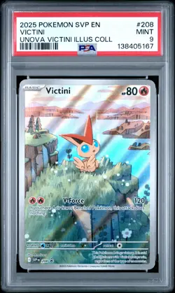 2025 POKEMON SVP EN-SV BLACK STAR PROMO #208 VICTINI PSA 9 - Image 1