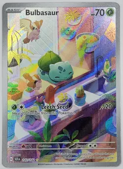 Pokemon Stellar Crown Bulbasaur 143/142 Illustration Rare IR NM Near Mint - Image 1