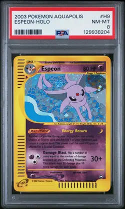 2003 POKEMON AQUAPOLIS #H9 ESPEON-HOLO PSA 8 - Image 1