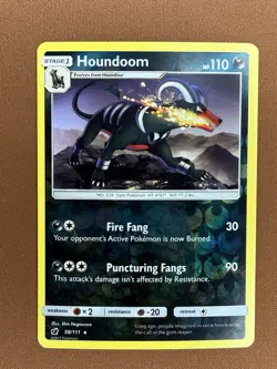 Pokemon Houndoom Sun & Moon Crimson Invasion 59/111 Reverse Holo Rare 2017 - Image 1