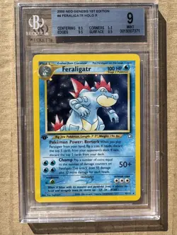 2000 Pokemon Neo Genesis 1st Edition Feraligatr #04 Holo BGS 9 - Image 1