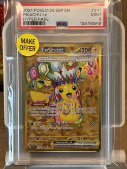 Pokemon Pikachu TCG EX Surging Sparks Holo Hyper Rare - Image 1