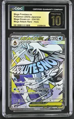 CGC 10 PRISTINE Mega Froslass EX 224/193 MAR Holo Mega Dream EX Pokemon Japanese - Image 1