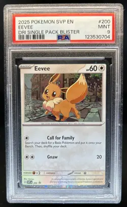 2023-25 Pokemon SV Black Star Promos - SVP EN Eevee Cosmos Holo #200 PSA 9 - Image 1