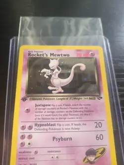 Rocket's Mewtwo 14/132 Holo Rare Pokemon Gym Challenge 1st Edition Lp/Mp - Image 4