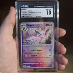 Pokemon TCG Espeon CGC 10 Gem Mint Prismatic Evolutions Reverse Holo Rare 033/1… - Image 1