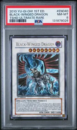 2010 Yu-Gi-Oh! Black-Winged Dragon The Shining Darkness TSHD 1st Ed UTR PSA 8 - Image 1