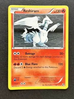 Pokemon TCG Reshiram 26/114 - Black & White Holo - MP - Image 1