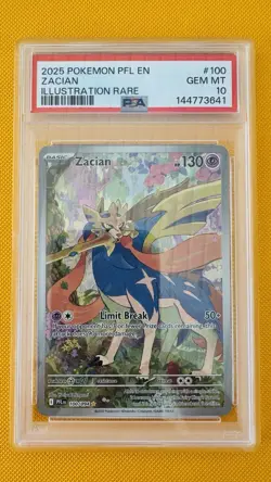 Pokemon - Zacian - 100/094 - 2025 PFL EN - Illustration Rare PSA 10 - Image 1