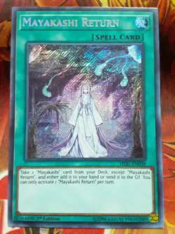 Yugioh Mayakashi Return Secret Rare HISU-EN038 1st Ed Lightly Played - Image 1