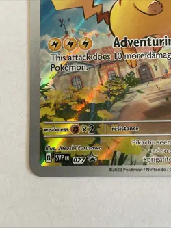 Pokemon Card Pikachu Svp Black Star Promos SVP027 Holo Promo Full Art #27 NM - Image 2