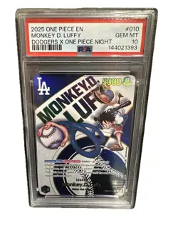 PSA 10 Luffy x Dodgers Promo Card Night 2025 World Series Champions One Piece - Image 1