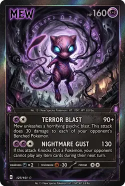 Pokemon Mew Horror Custom Card - Image 1