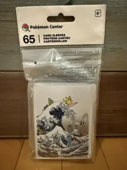 New Pokemon Center Exclusive TCG Great Wave Pikachu 65 Card Sleeves Pack - Image 1