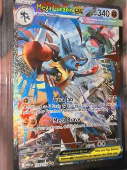 Mega Lucario EX 179/132 Pokemon Card Mega Evolution Near Mint - Image 1